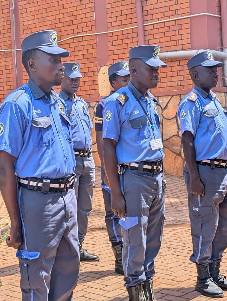 Officers at security vehicle